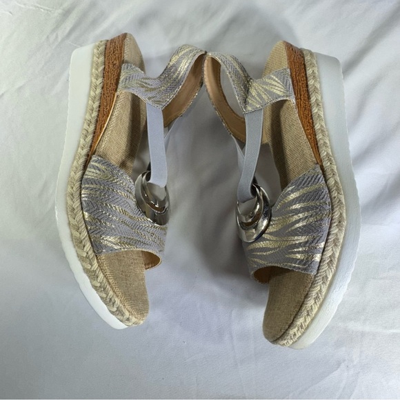 Espadrilles Platform Wedge Sandals Ankle Strap Open Toe Soft Wedge Sandals - Picture 5 of 7